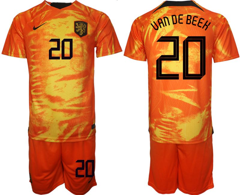 Men 2022 World Cup National Team Netherlands home orange 20 Soccer Jerseys